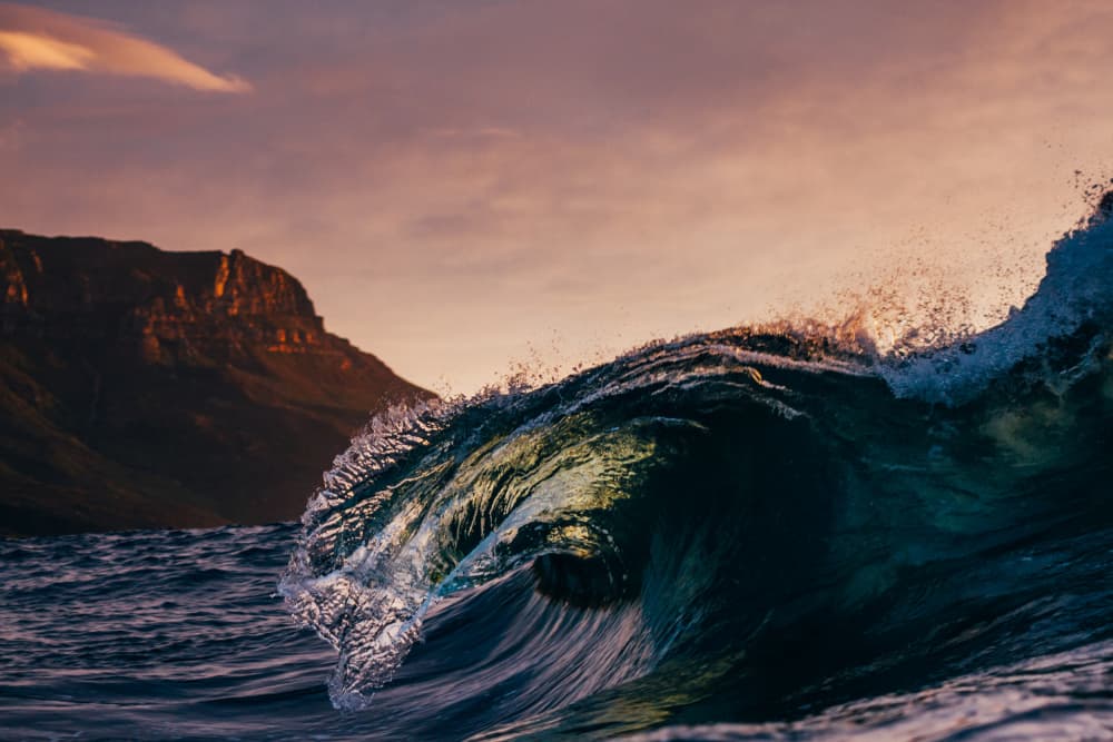 Golden Hour Ocean Wave by Tyler Walker — canvas wall art