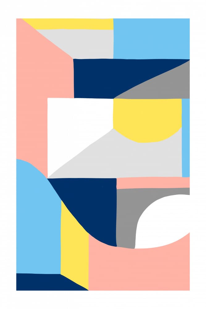 Geometric Color Blocks by Jilli Darling — canvas wall art