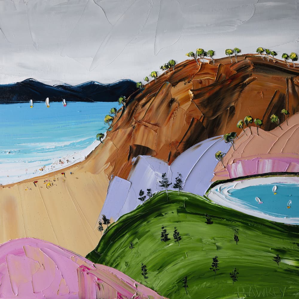 Colorful Beach Day by Angela Hawkey — canvas wall art