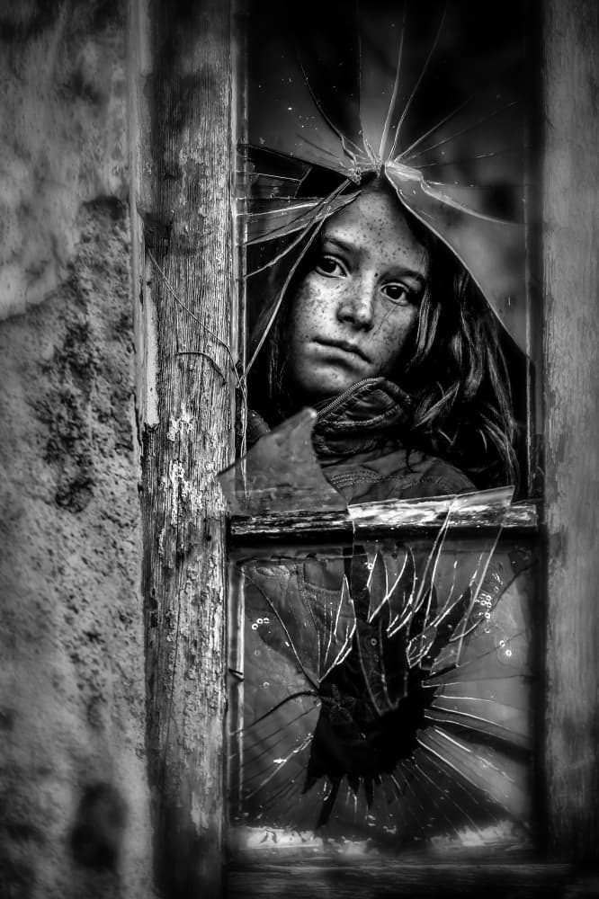 Girl Through Broken Window by Ummu Nisan Kandilcioglu — canvas wall art