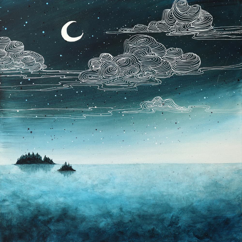 Moonlit Island Night by Ania Witwitzka — canvas wall art