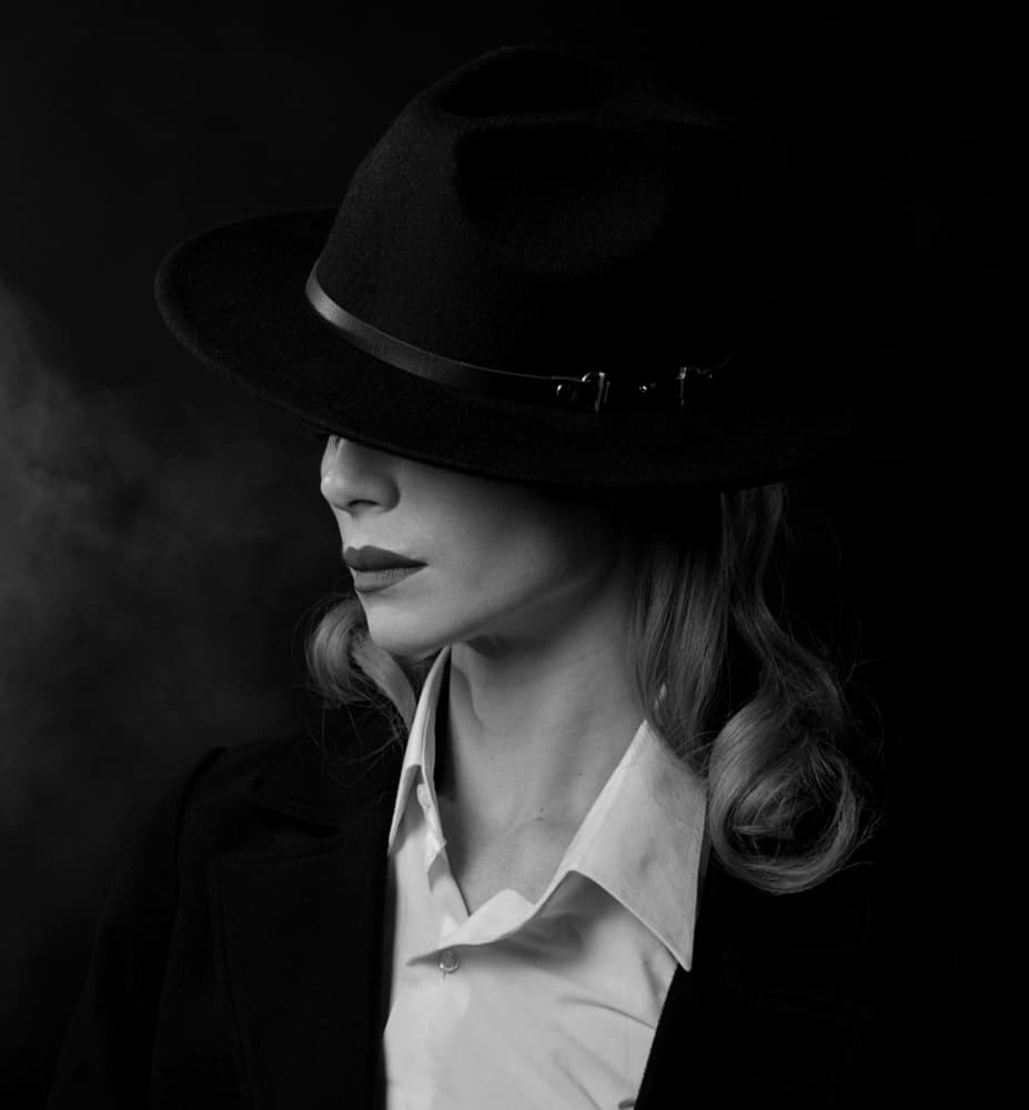 Mysterious Woman In Fedora by Yoram GIL — canvas wall art