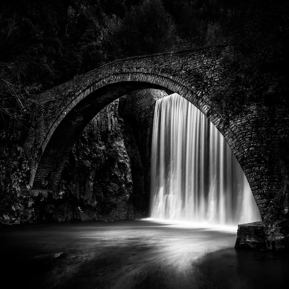 Ancient Bridge Waterfall Flow by George Digalakis — canvas wall art