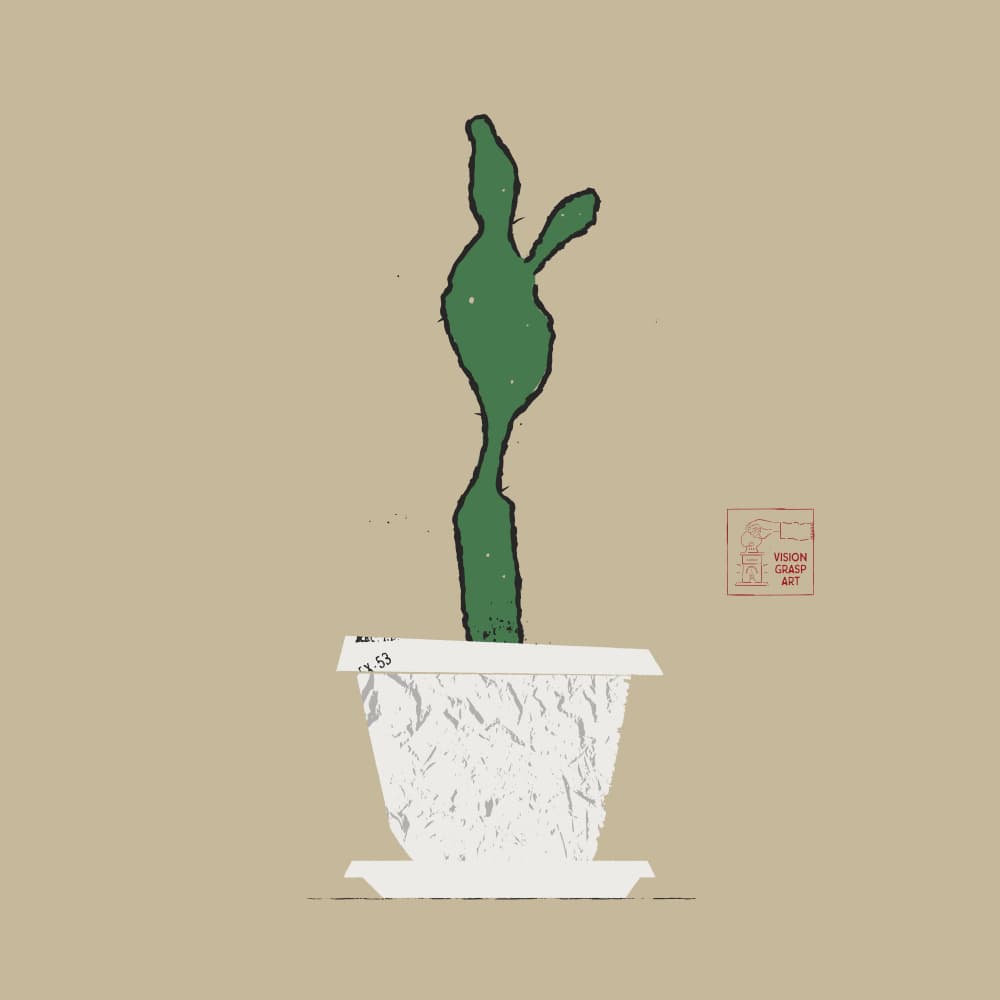 Simple Botanical Cactus by The Creating Mind — canvas wall art