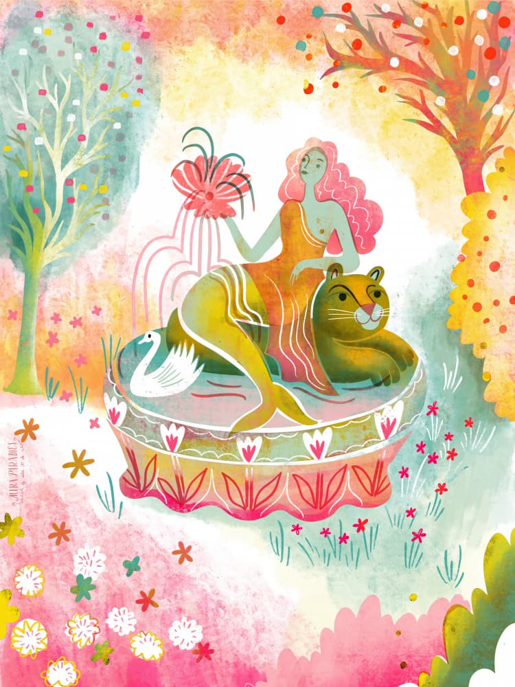 Mythical Garden Siren by uta krogmann — canvas wall art