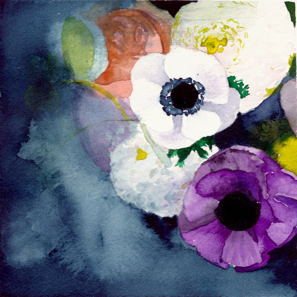 Vibrant Floral Anemones by Christine Lindstrom — canvas wall art