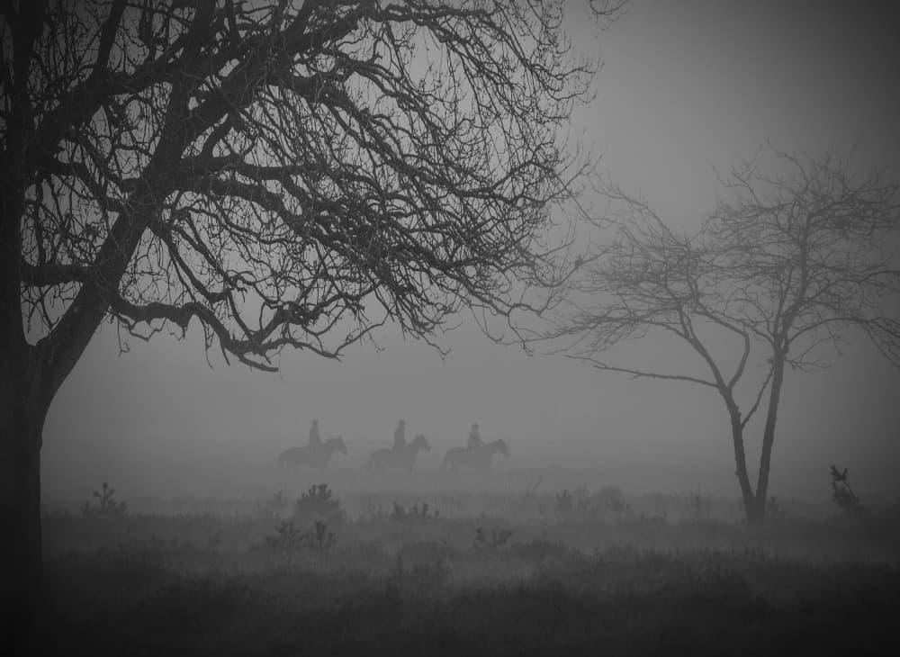 Riders In The Mist by wiebe wilbers — canvas wall art