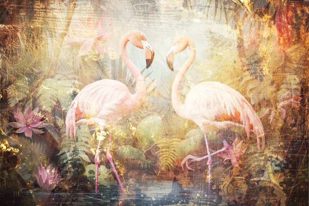 Dreamy Pink Flamingos by Rafal Kulik — canvas wall art
