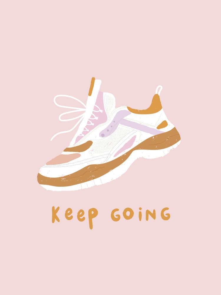 Pink Keep Going Sneaker by Aislinn Simmonds — canvas wall art