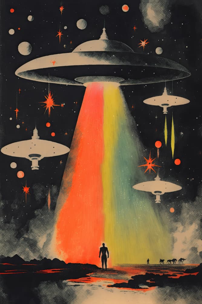 Cosmic Encounter by Treechild — canvas wall art
