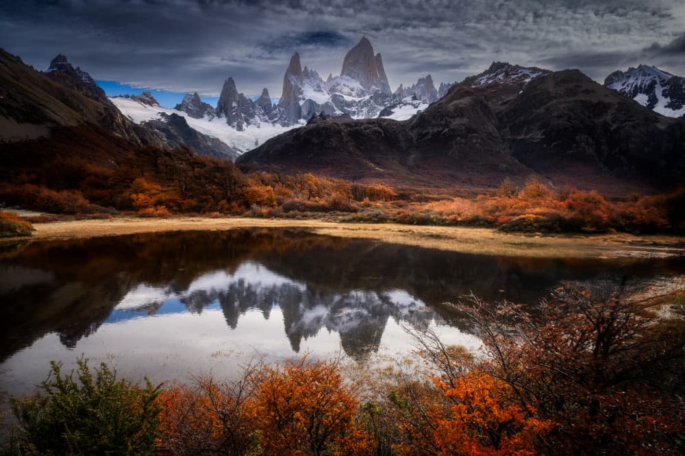 Fitz Roy Autumn Reflections by Ling Jiang — canvas wall art