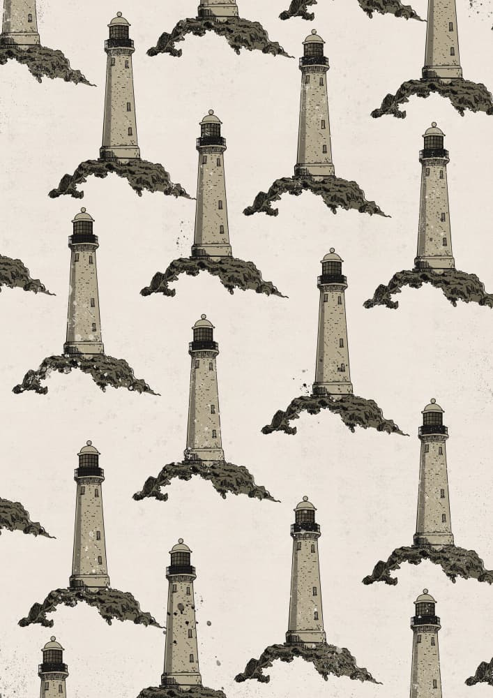 Vintage Lighthouse Pattern by Nicholas — canvas wall art