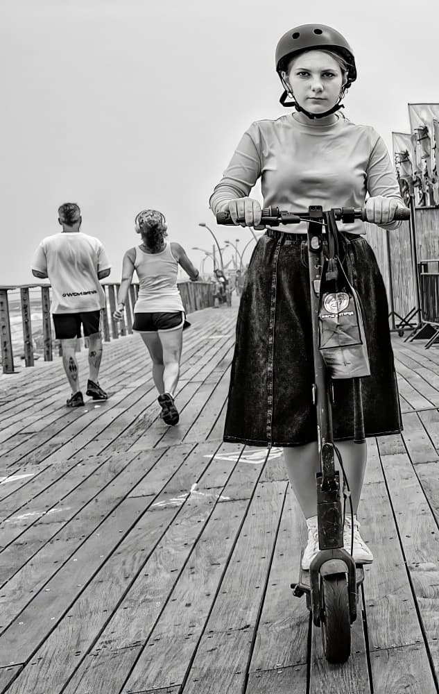 Boardwalk Scooter Ride by zyfeller — canvas wall art