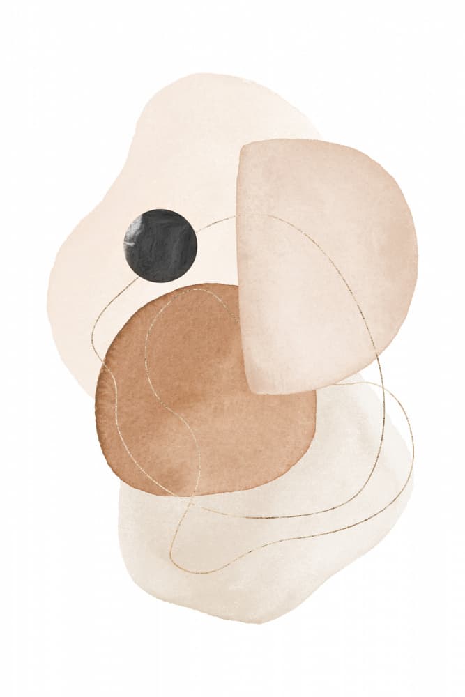 Neutral Organic Gold Shapes by Melloi Art Prints — canvas wall art