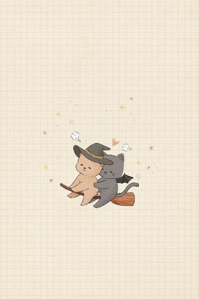 Witch Cat Broom Ride by Xuan Thai — canvas wall art