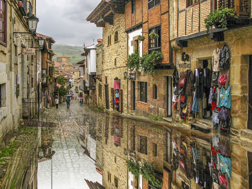 Old Town Rainy Reflections by Gabrielle Halperin — canvas wall art
