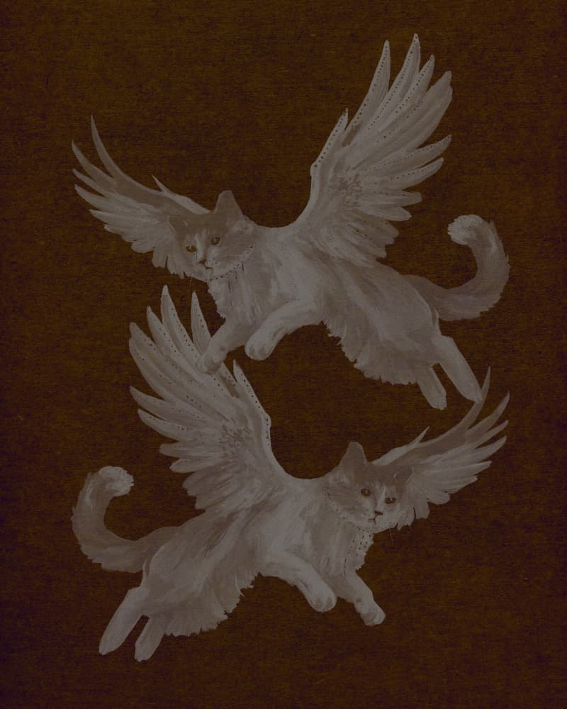 Ethereal Flying Cats by Josie George — canvas wall art