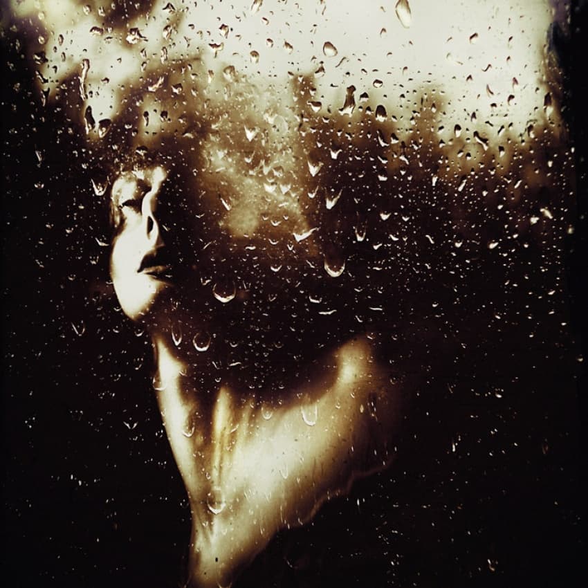 Dreaming Woman Rainy Glass by Inga Ivanova — canvas wall art