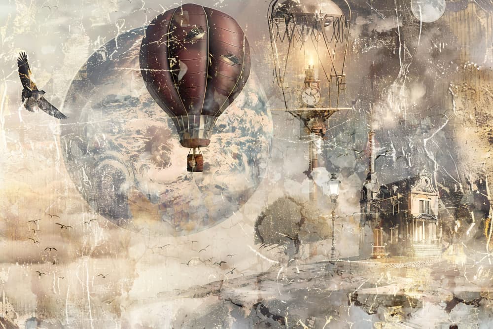 Fantasy Hot Air Balloon by Rafal Kulik — canvas wall art
