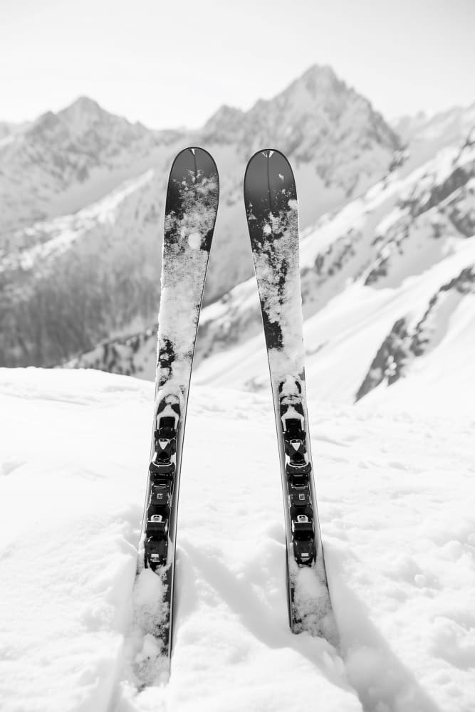 Alpine Skis And Peaks by Pictufy Studio IV — canvas wall art