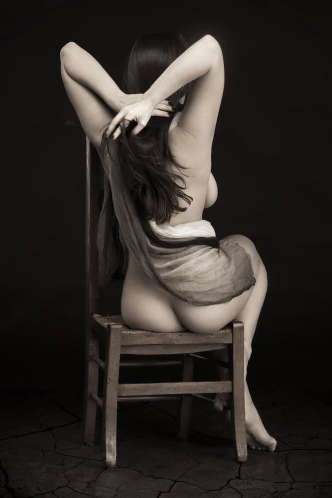 Sensual Seated Nude by Jan Slotboom — canvas wall art