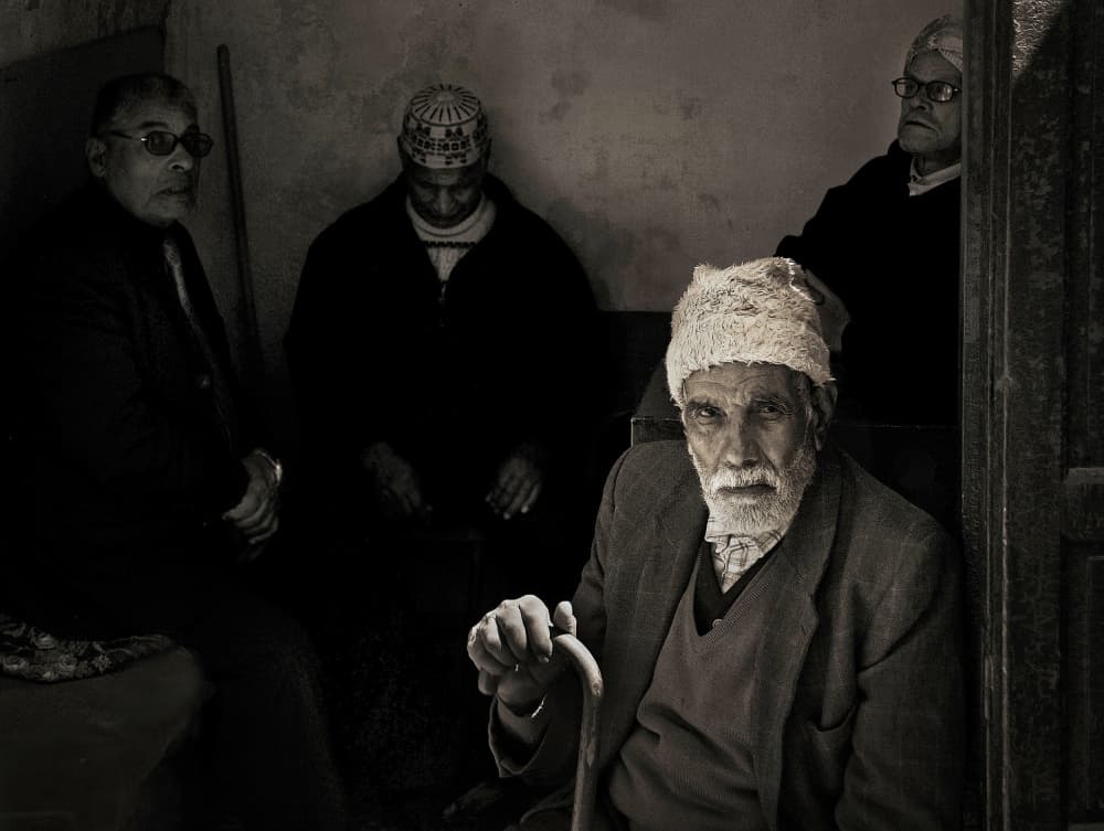 Solemn Elder Men by Lou Urlings — canvas wall art