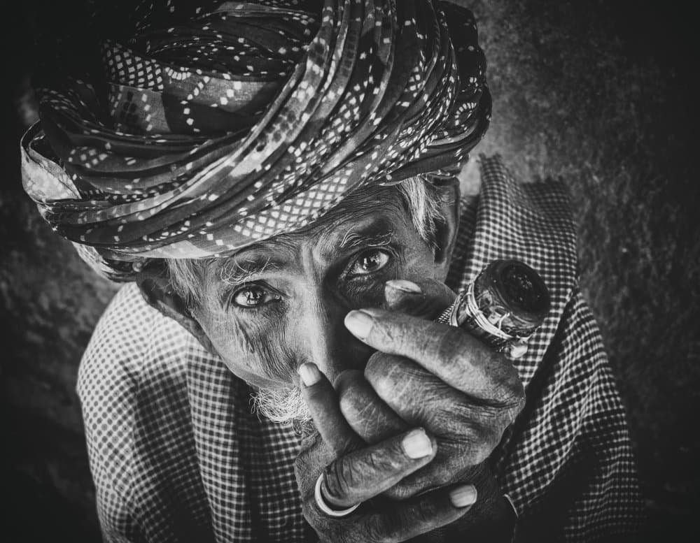 Turbaned Elder Portrait by Ariel Ariel — canvas wall art