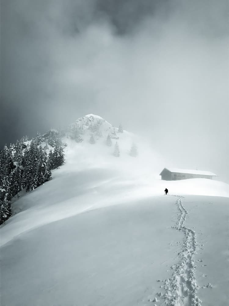 Snowy Mountain Trek by Christoph Hessel — canvas wall art