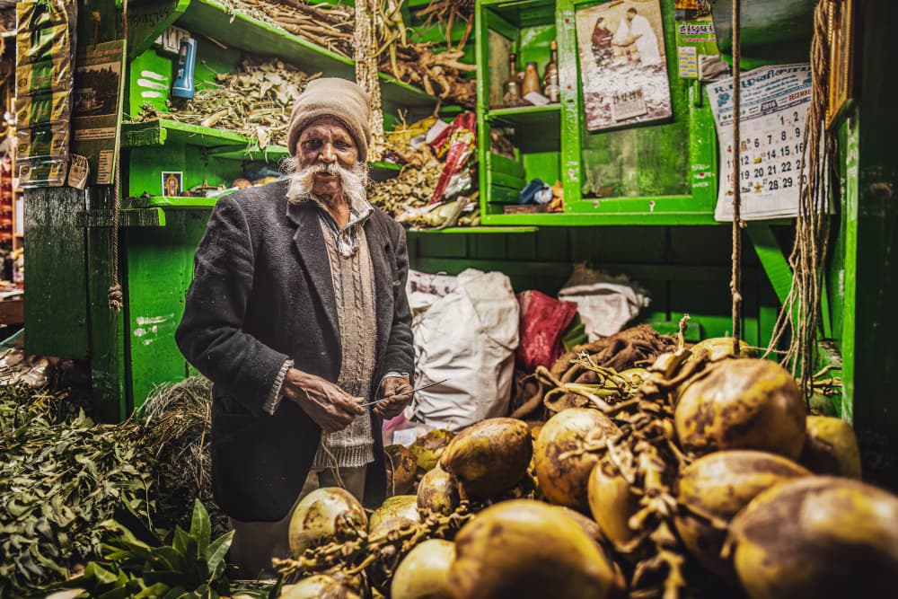 Traditional Market Vendor by Marco Tagliarino — canvas wall art