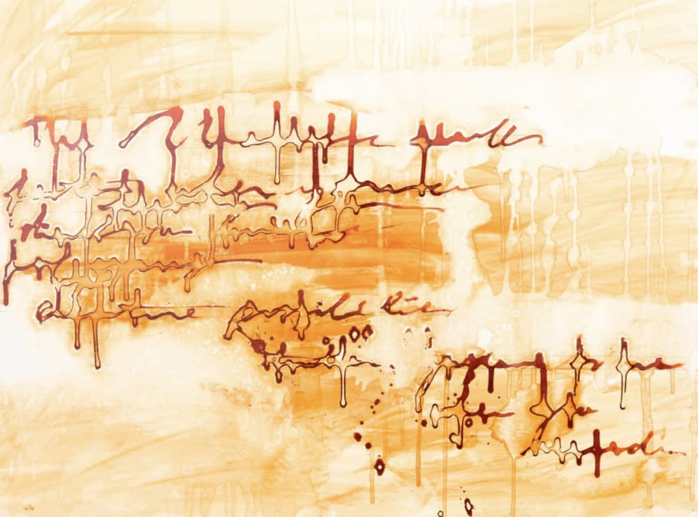 Abstract Warm Script by Deb Chaney — canvas wall art