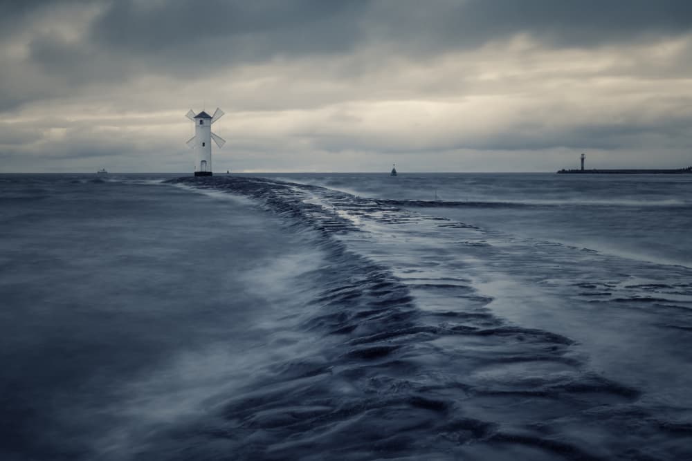 Windmill Lighthouse Seascape by Ida Tittelova AFIAP — canvas wall art