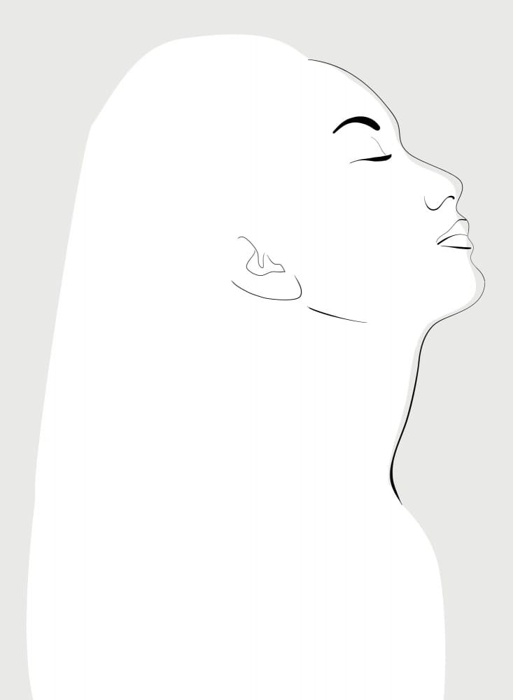 Minimalist Woman Profile by Rosana Laiz Blursbyai — canvas wall art