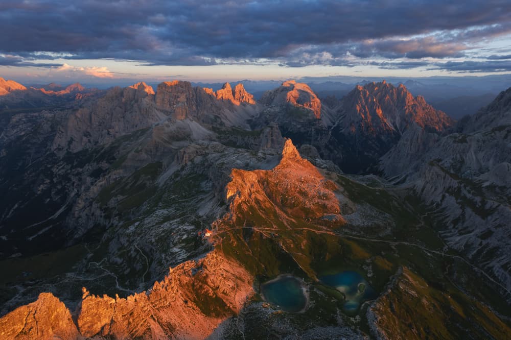 Golden Alpine Peaks by Lazar Ioan Ovidiu — canvas wall art