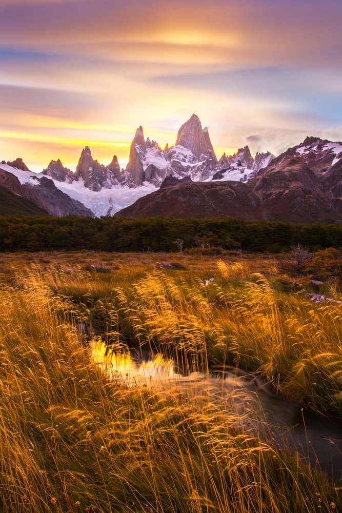 Fitz Roy Golden Dawn by Dianne Mao — canvas wall art