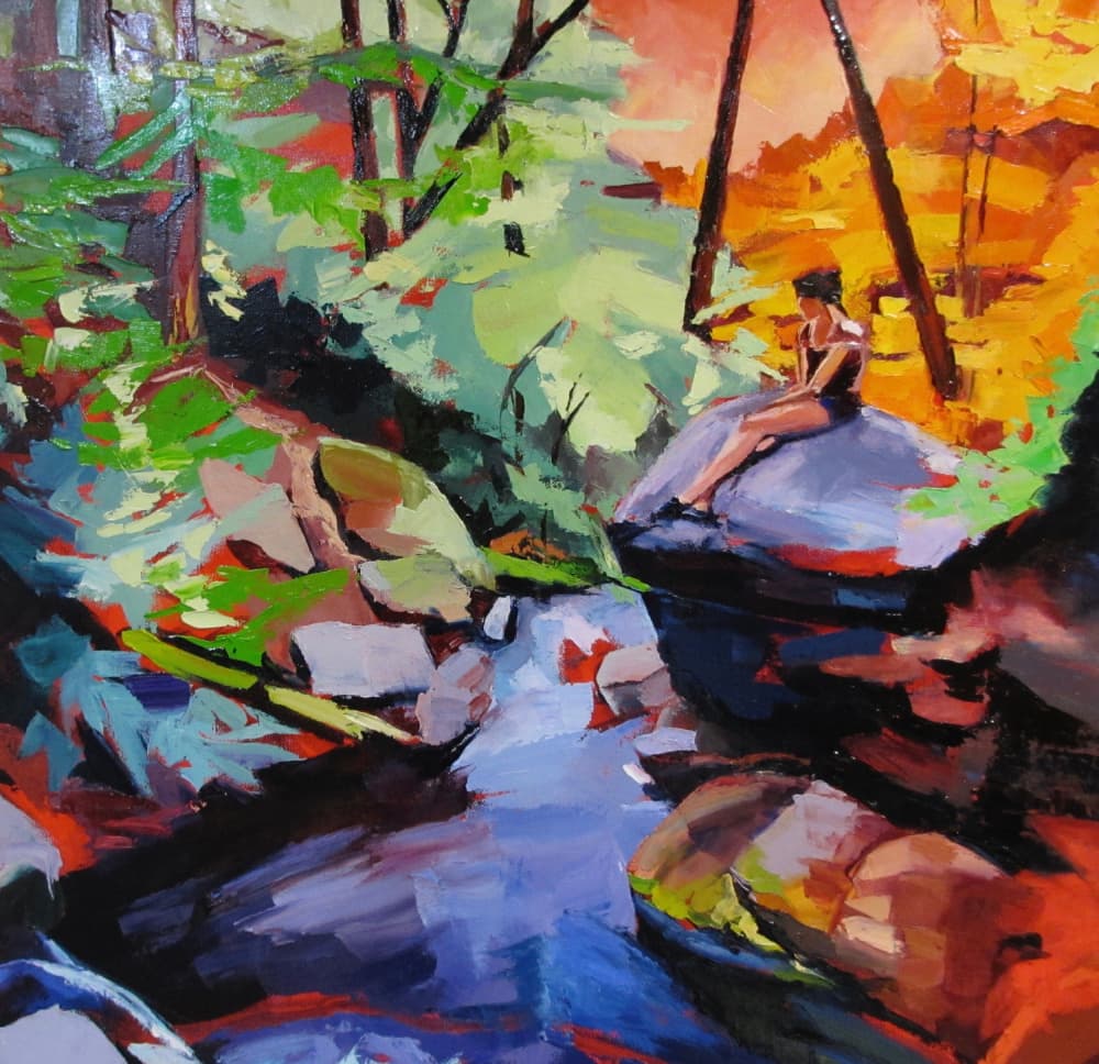 Peaceful Forest Solitude by Maxine Shore — canvas wall art