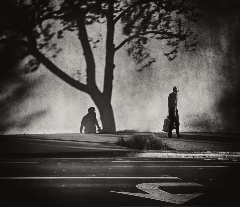 Man Walking City Shadows by Roxana Labagnara — canvas wall art