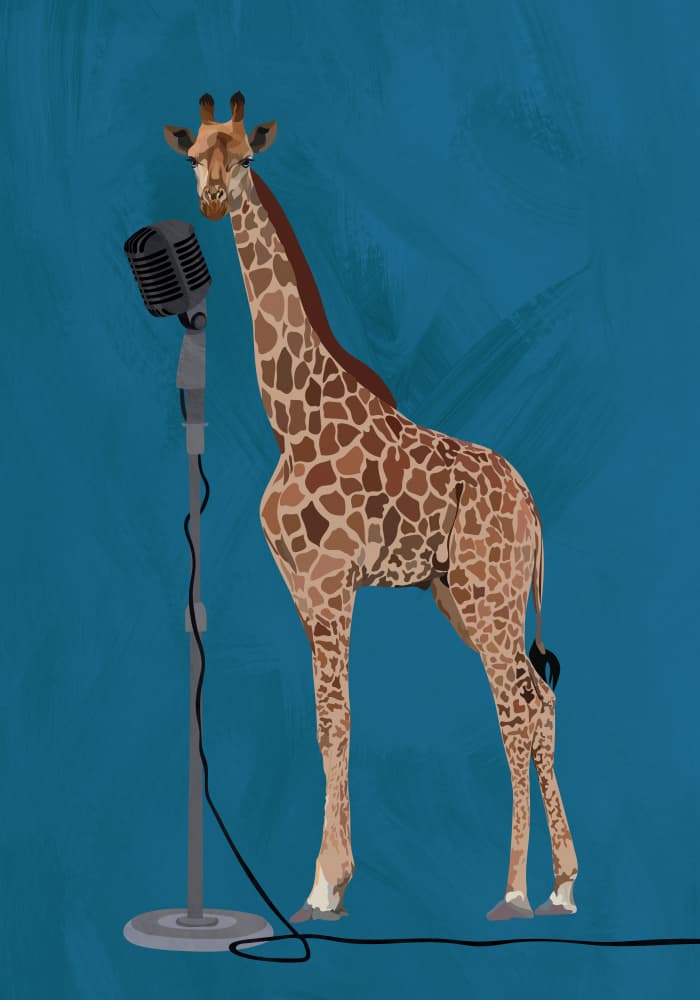 Singing Giraffe by Sarah Manovski — canvas wall art