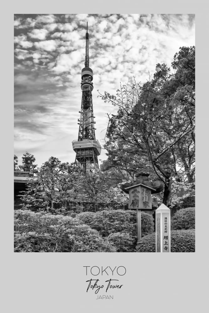 Tokyo Tower Garden View by Melanie Viola — canvas wall art