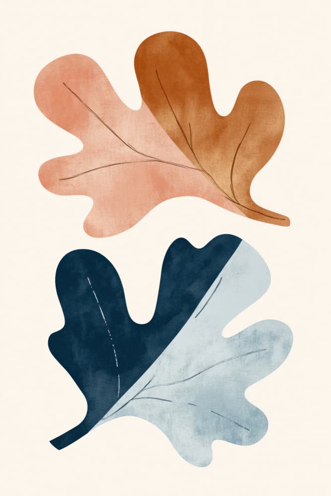 Dual Leaf Harmony by Treechild — canvas wall art