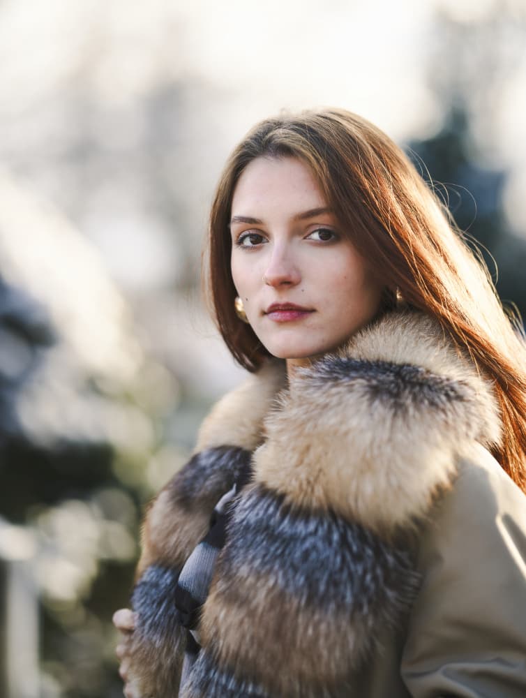 Elegant Fur Coat Portrait by Steffen Lauterbach — canvas wall art