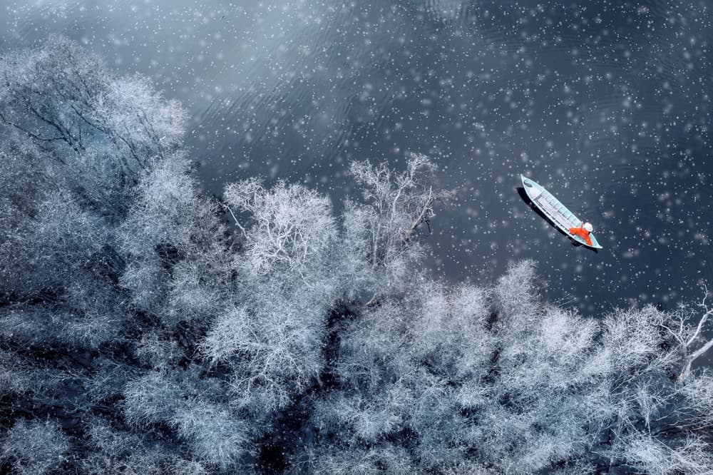 Winter River Solitude by Nguyen Tan Tuan — canvas wall art