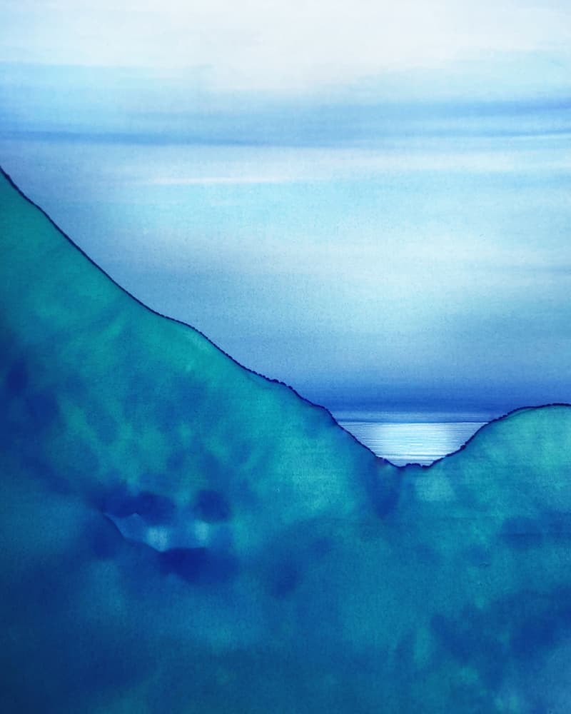 Serene Blue Seascape by Tara Mann — canvas wall art