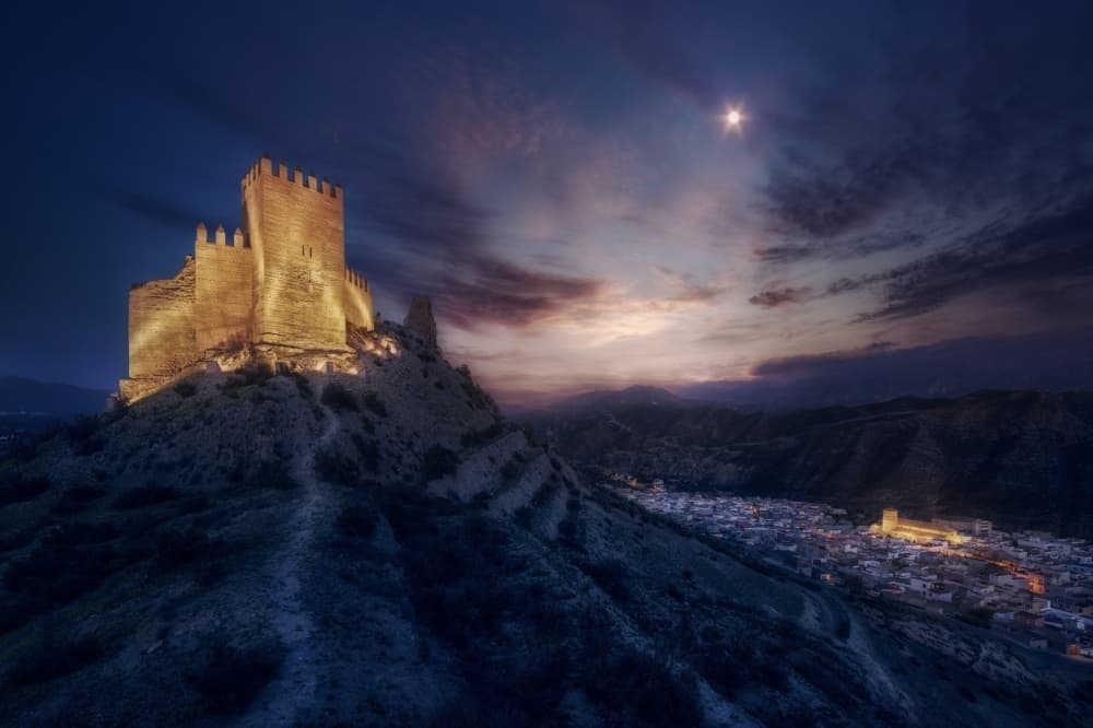 Moonlit Medieval Castle by Juan Pablo de Miguel — canvas wall art