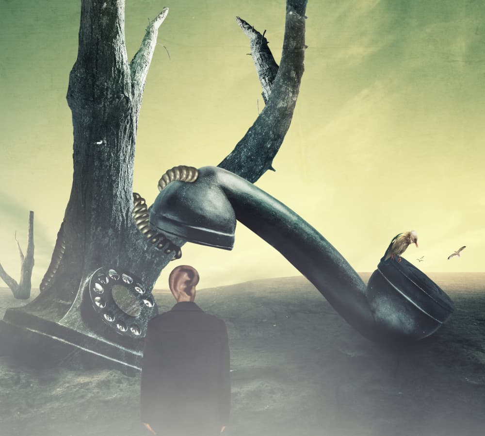 Surreal Giant Telephone by Biao Huang — canvas wall art