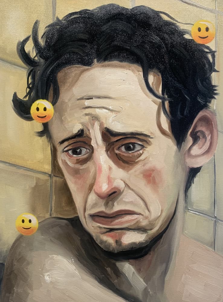 Sad Man Yellow Emojis by Gabriel Grecco — canvas wall art
