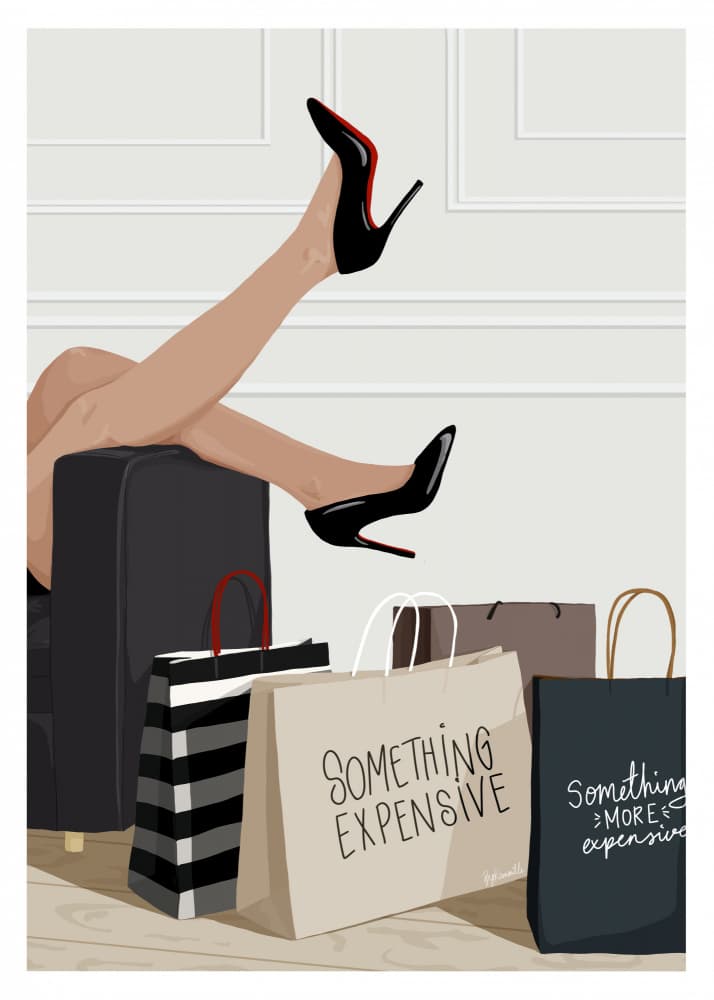 Expensive Shopping Heels by ByKammille — canvas wall art