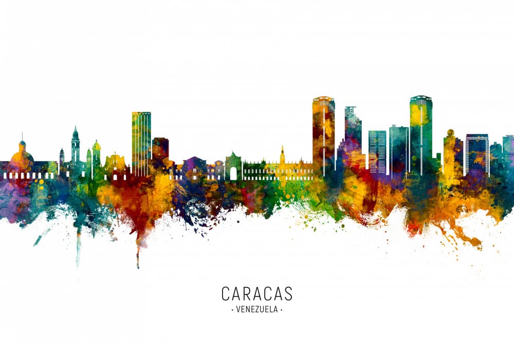 Vibrant Caracas Cityscape by Michael Tompsett — canvas wall art
