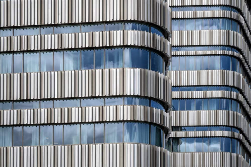 Sleek Architectural Reflections by Linda Wride — canvas wall art
