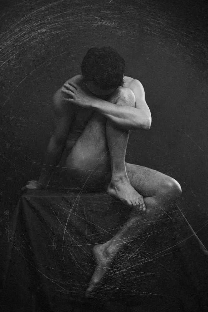 Introspective Nude Figure by Nina Vidmar — canvas wall art