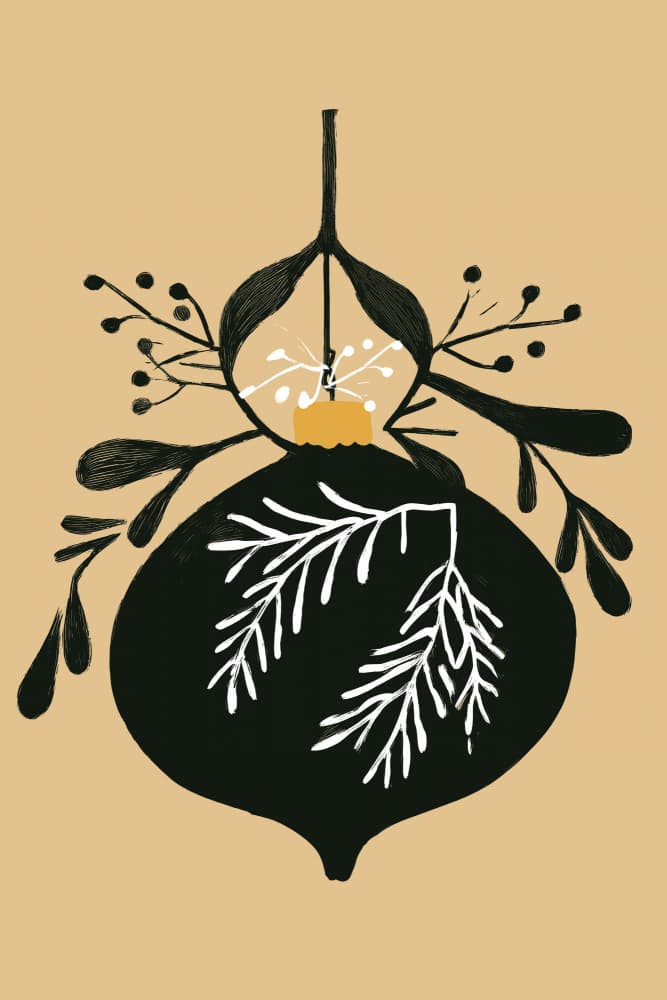 Festive Mistletoe Ornament by casa cartissi — canvas wall art